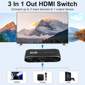 8K 60hz <strong>HDMI</strong> Switcher 3x1 3 <strong>Port</strong> 4K 120hz <strong>HDMI</strong> 2.1 Switch 3 in 1 Out Converter Adapter with IR Remote for <strong>PS5</strong> HDTV Xbox Roku - Product Image 2
