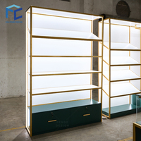 Étagère de présentation de chaussures et de chaussettes en bois, métal et verre au design simple, personnalisable, éclairage LED, logo personnalisé, couleur personnalisée, service OEM/ODM pour les magasins