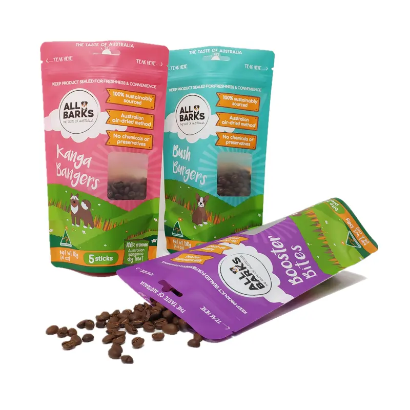 Stand Up Petfood Package Pouch Einweg-biologisch abbaubarer Kunststoff versiegelter Mylar Dog Pet Food Packaging Bag