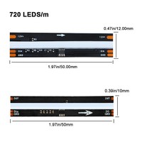 Bande lumineuse COB RGBW noire 720 LED/m 12V 24V avec effet de poursuite et d'effet d'eau, ruban adhésif décoratif pour salle de jeu et rétroéclairage TV