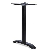 WEKIS Base de table contemporaine en T unipolaire en fonte métallique pour intérieur/extérieur Base en T moderne noire base en T base de mesa