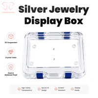 Boîte à bijoux carrée transparente en PU 150x125x50mm avec bouton-pression - Personnalisable pour la conservation de bijoux en or et objets de collection
