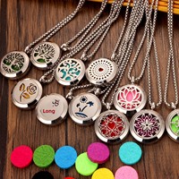 Collier diffuseur d'arômes en acier inoxydable à rayures verticales, pendentif rechargeable pour huiles essentielles