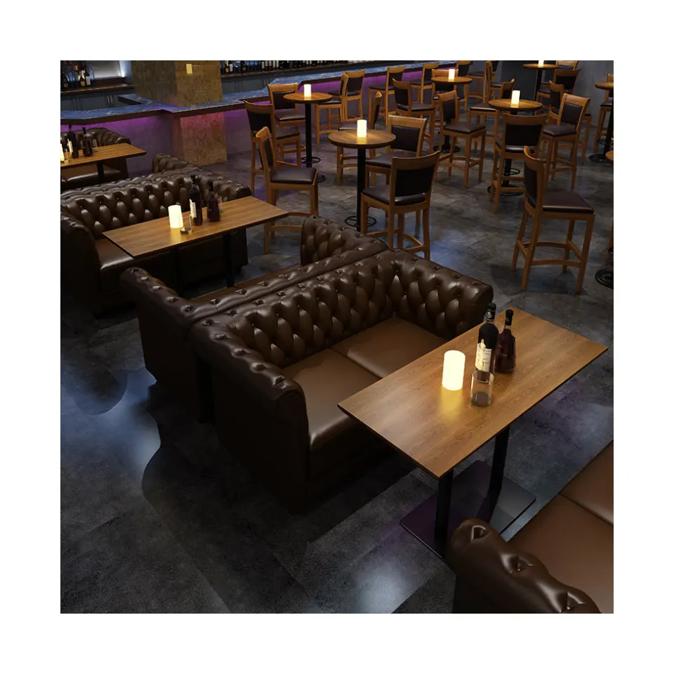 light luxury Commercial fast food nightclub furniture lounge U shape half round restaurant sofa sets restaurant booths