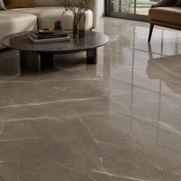 Dalle en pierre frittée Rich Pupess Brown 1600x3200mm, texture marbre brun chaud, dalle en porcelaine pour revêtement de sol de penthouse moderne