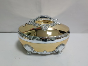 Recipientes para calentar comida de alta resistencia, chapados en oro brillante, de 4L, 5L y 6L, de gran capacidad, para catering, hoteles y buffets. - Product Image 4