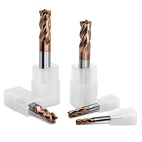 Fraiseuses en carbure cémenté durables à 4 cannelures, fraises à bout plat toutes séries pour acier, acier inoxydable, aluminium, fonte, métal