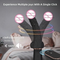 Dildo vibrant rotatif chauffant à 9 modes avec télécommande, simulation d'artillerie réaliste, 12 pouces, en silicone liquide