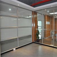 Cloison en verre simple avec cadre en aluminium et ossature en acier