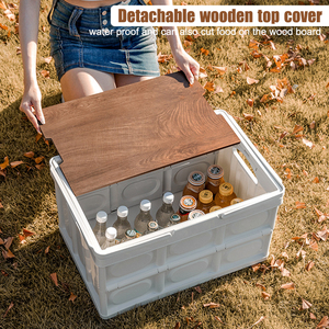 صندوق تخزين قابل للطي للتخييم في الهواء الطلق، منظم بلاستيكي صغير محمول، صندوق تخزين احتياطي للسيارة - Product Image 4