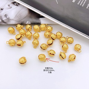 Electroplated Alloy <b>Small</b> <b>Bell</b> Hollow Gold Plated Tiger Head Pendant For Necklace Making DIY Jewelry Accessories Round Shape - Product Image 3