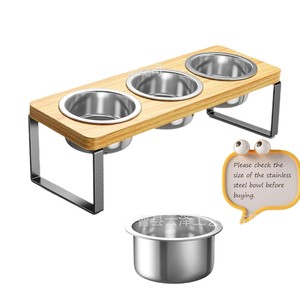 Soporte de madera transfronterizo para cuencos de gato, comedero doble para perros, plato de soporte para el cuello de mascotas, soporte de madera ajustable y sencillo para cuencos de gato - Product Image 5