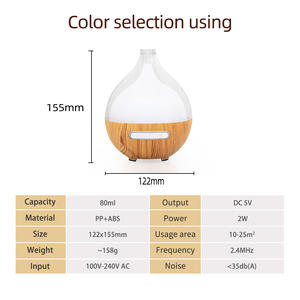 Difusor de Aroma con Aspecto de Madera YX-312, Humidificador USB de 0.5L, Difusor de Aceites Esenciales para el Hogar con Luz y Temporizador - Product Image 5