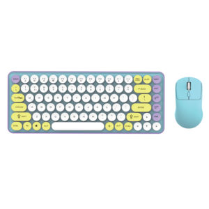 Manufacturer's Wholesale Price OEM Wireless Dual-Mode Mini Ergonomic Blue Suit 85-Key <b>Keyboard</b> + 4D Mouse Battery-Powered - Product Image 1