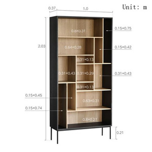 Estantería <span class=keywords><strong>de</strong></span> <span class=keywords><strong>madera</strong></span> negra moderna para el hogar, la Oficina, la sala <span class=keywords><strong>de</strong></span> estar o el dormitorio, estantería <span class=keywords><strong>de</strong></span> <span class=keywords><strong>pared</strong></span> - Product Image 5