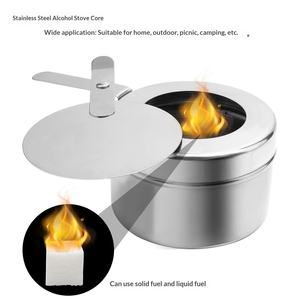 Fourneau à alcool en acier inoxydable 410, corps droit, forme de soucoupe volante, service libre, fondue en plein air, pot sec, support pour combustible solide/liquide - Product Image 4