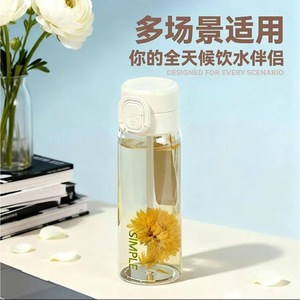 Vaso de agua portátil de plástico Yoshimi con pajita sin BPA para estudiantes escolares 500 ml - Product Image 3