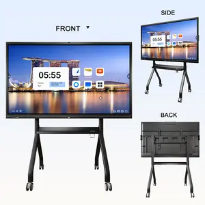 55- 98 Polegada 4K UHD Tudo em Um Infravermelho Eletrônico Multi Touch Screen Quadro Interativo com Microfone de Câmera Ambos para Vid