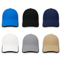 Casquette de baseball structurée respirante à 6 panneaux, visière pré-courbée, ventilation découpée au laser, 100 % polyester imperméable pour les sports de plein air