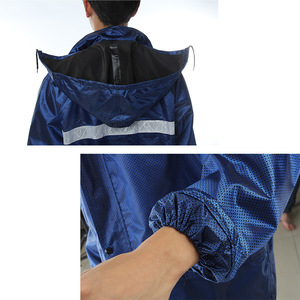 Conjunto de impermeable y pantalones de lluvia de doble capa con malla jacquard, ropa de trabajo impermeable para acampar, ropa de lluvia protectora para adultos - Product Image 3