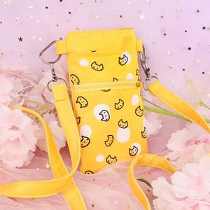 Customizable <b>Mini</b> Crossbody Canvas <b>Tote</b> <b>Bag</b> with Zipper Closure Interlayer Fashionable Cute Design for Mobile Phone Gift Walk - Product Image 2