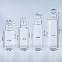 Flacon pulvérisateur à fine brume en PET disponible en 30 ml, 100 ml, 120 ml, 150 ml et 200 ml avec capuchon anti-poussière en PP pour l'emballage de toner et de brume faciale
