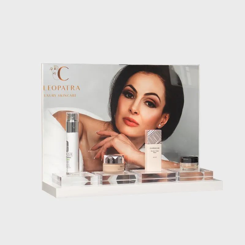 Custom Design Beauty Skincare Display Parfum Displays Aanrecht Acryl Cosmetische Make-Up Displaystandaard