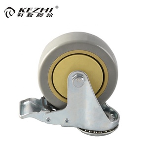 À usage moyen industriel tige filetée pu balle échafaudage roulette de <span class=keywords><strong>chariot</strong></span> avec freins - Product Image 1