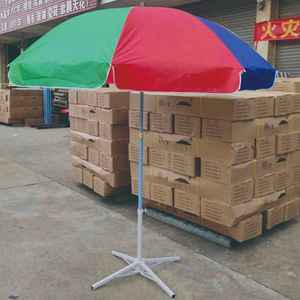 โรงงานร่มกันแดดขายส่ง ร่มโฆษณากลางแจ้ง ร่มกันแดดแบบพับสองชั้น โครงเหล็ก 8 ซี่ ร่มชายหาดขนาดใหญ่ รับสั่งทำ - Product Image 2