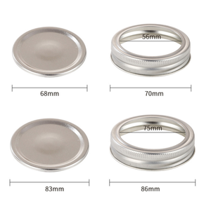 Tapas de enlatado de <span class=keywords><strong>boca</strong></span> regular 70mm 86 Tapa de rosca de metal separada y dividida de dos piezas para tarro Mason - Product Image 2