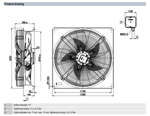 Ventilateur axial industriel ebm-papst W4D630-NG01-01 630 mm, haute performance, approvisionnement mondial - Product Image 2
