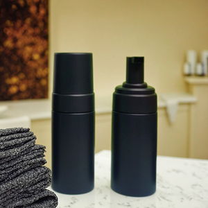 Matte Màu Đen Frosted Pet Bọt Rỗng Chai Nhựa Hình Dạng Xi Lanh Cho Dầu Gội Làm Sạch Và Đóng Gói Với Con Dấu Và Bọt Bơm - Product Image 2