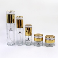 Precio de Fábrica, Envase de Vidrio de Lujo Dorado/Plateado de 20ml, 30ml, 50ml, 100ml para Crema/Suero para el Cuidado de la Piel, Gotas para Ojos, con Bomba y Pantalla, 100 Unidades