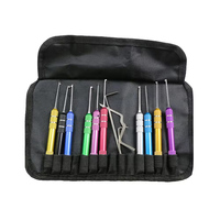 Juego de ganzúas universal personalizable y colorido de 13 piezas para principiantes, herramientas extractoras de candados, bolsa de burbujas GUA