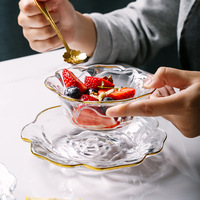 Bol à dessert créatif en verre style japonais Phnom Penh Peony, nid d'oiseau, tremella, crème glacée, salade
