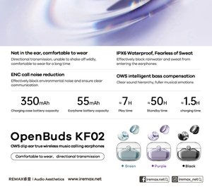 OpenBuds KF02 OWS Auriculares de Clip para Música y Llamadas, Sin Inserción en el Oído, REMAY OpenBuds KF02 OWS REMAY Open - Product Image 2