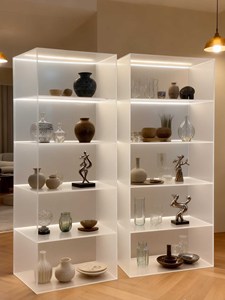 Vitrina de acrílico para exteriores mecanizable por CNC, estanterías de almacenamiento para artesanías, tira de luz opcional para muebles del hogar y recibidores. - Product Image 3