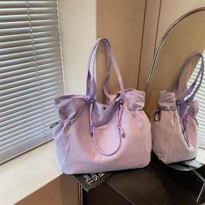 Purple Minimalist Tote Bag Large Capacity Cloth Women's Everyday Travel Handbag Crossbody Yoga Sports Bag - Product Image 1