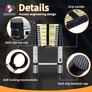 Échelle <span class=keywords><strong>télescopique</strong></span> multifonctionnelle moderne <span class=keywords><strong>en</strong></span> <span class=keywords><strong>aluminium</strong></span> pliable de 3,8 <span class=keywords><strong>mètres</strong></span> avec capacité de 150 kg pour l'échafaudage, le grenier, le bateau, l'usage domestique - Product Image 5