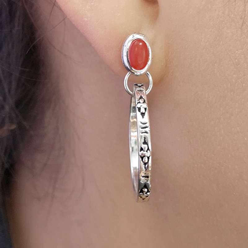 Ancient silver and red agate