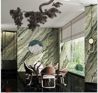Marbre serpentin chinois élégant shangri-la jade vert marbre naturel poli hôtel comptoir intérieur dosseret