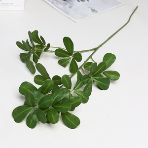 Branches de plantes artificielles en soie Lichao, feuilles d'érable et de Schefflera, pour la décoration de la maison et du jardin - Product Image 2