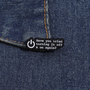 Avez-vous essayé de l'éteindre et de l'allumer à nouveau texte émail broche fermeture bouton sac à dos Badge vêtements accessoires cadeau bijoux - Product Image 2