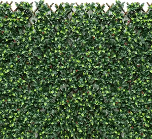 人造常春藤绿篱垫与叶子人造叶格子绿篱人造可膨胀格子