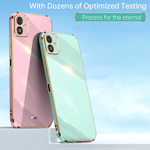 Funda de TPU a prueba de golpes con borde dorado 6D, con soporte de anillo para <span class=keywords><strong>Samsung</strong></span> <span class=keywords><strong>Galaxy</strong></span> F14 5G A14 A34 A53 <span class=keywords><strong>A33</strong></span> A73 S23 - Product Image 2