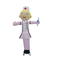 Tube d'infirmière gonflable homme pour la publicité hospitalière agitant le caractère d'infirmière heureux de danseur de ciel gonflable pour les promotions médicales