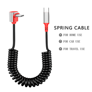 <span class=keywords><strong>C</strong></span>âble USB <span class=keywords><strong>C</strong></span> vers <span class=keywords><strong>C</strong></span> rétractable à ressort, PD 100W, charge rapide 90 °   <span class=keywords><strong>C</strong></span>âble coudé pour voiture, moto, CarPlay, logo/couleur/longueur personnalisés - Product Image 1