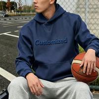 Ensemble sweat-shirt et pantalon de survêtement streetwear avec logo brodé OEM, impression DTF.