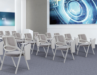 Chaises de salle de conférence pliables avec accoudoir pour tablette, sièges de bureau avec bureau rabattable