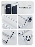 Porte-serviettes et étagère de rangement en acier inoxydable chromé, ensemble mural moderne et minimaliste pour salle de bain